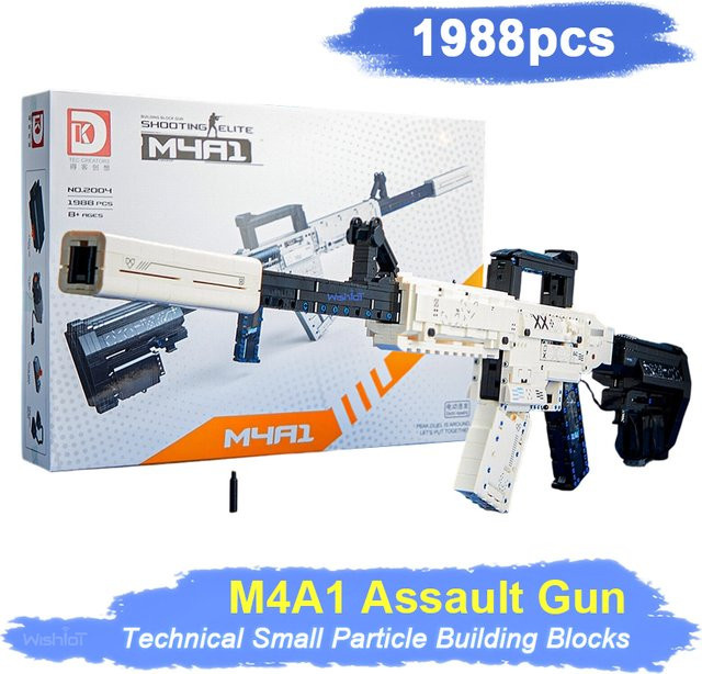 wishiot M4A1 Angriffsgewehr Modell Pistole Bausteine, mit Motor, ab 8 Jahren - Bild 1