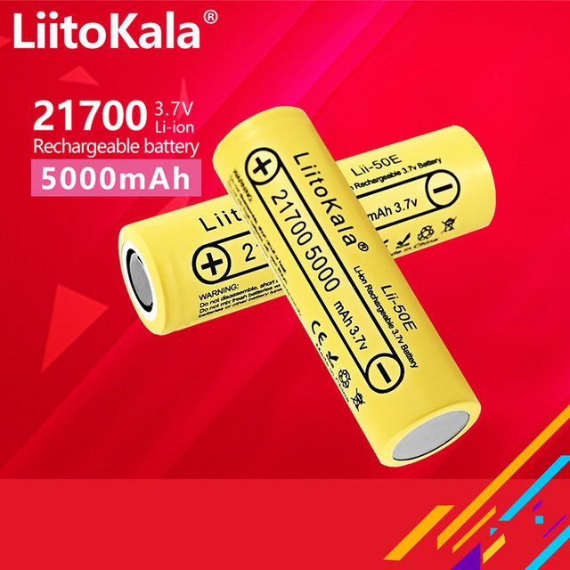 LiitoKala 21700 Li-Ionen-Akku 5000 mAh 3,7 V Hochleistungsakku Gelb - Bild 1