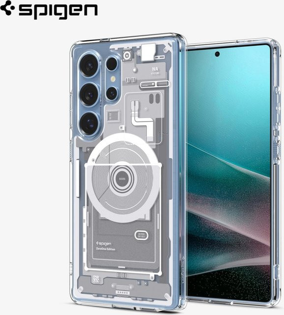 Spigen Ultra Hybrid Zero One MagFit Schutzhülle für Samsung Galaxy S25 S24 S23 S22 Ultra und S24 S25 Plus in Schwarz und Transparent mit MagSafe Kompatibilität für kabelloses Laden - Bild 1