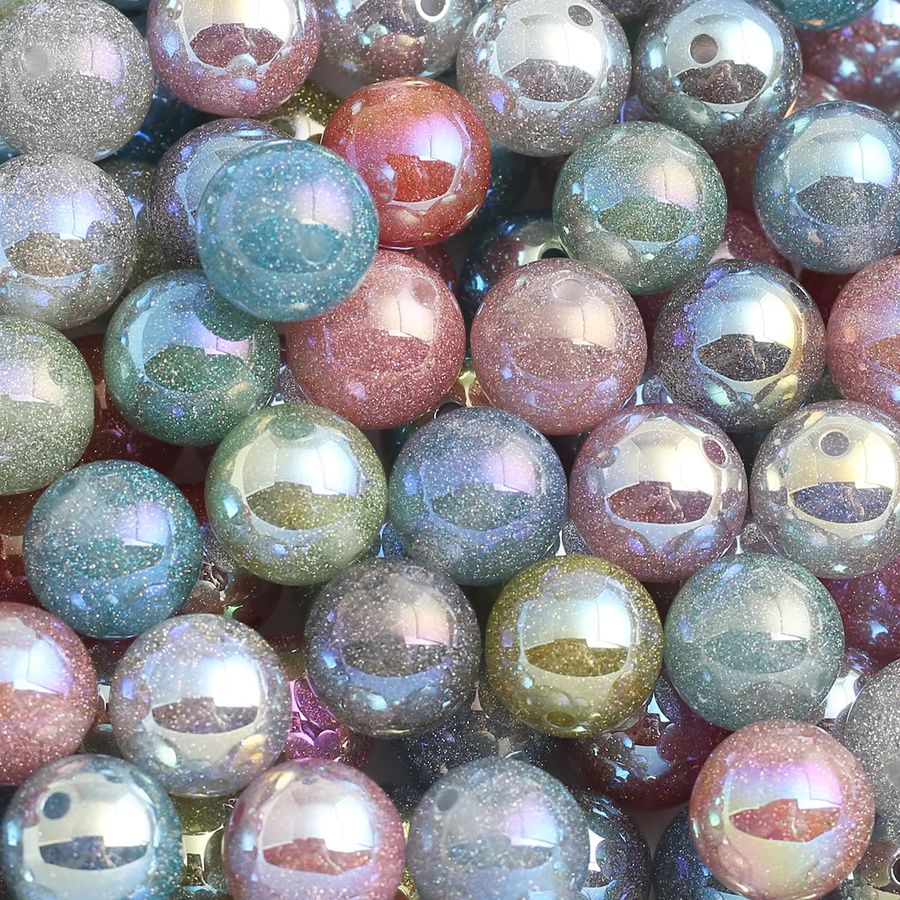 NASSBORO Perlen-Sortiment, Acryl, 16 mm, gemischte Farben, rund - Bild 4