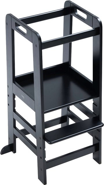 Hauck Lernturm Learn N Explore Montessori Lernspielzeug aus Buchenholz in Schwarz, H: 90,5 cm, B: 46,0 cm, T: 40,0 cm - Bild 1