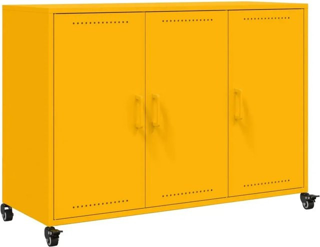 vidaXL Sideboard aus Stahl in Senfgelb, B/T/H: 100,5 x 39 x 72 cm - Bild 1
