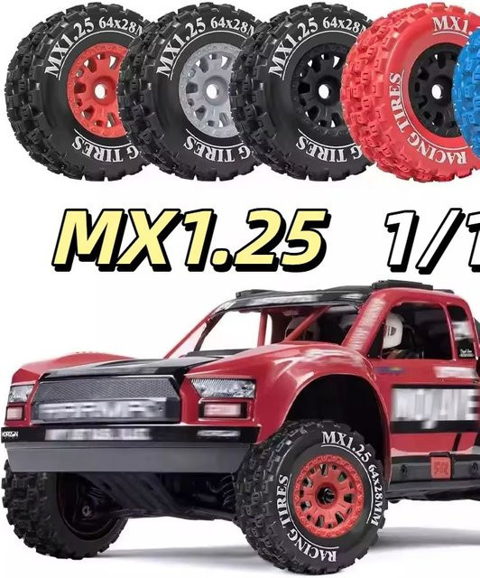 Wonder Rc Beadlock Nylon-Räder mit farbigen Gummireifen, 4-teiliges Set - Bild 1