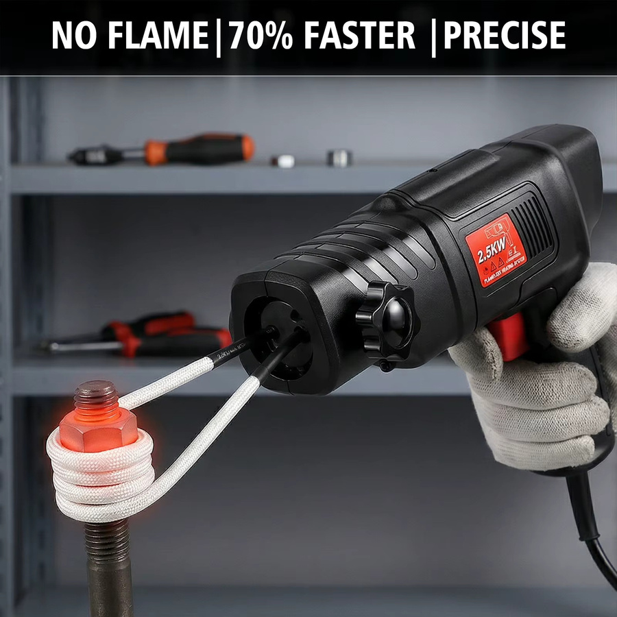 Podofo Magnetischer Induktionsheizer 2500W in Schwarz, Handgehaltener Bolzenentferner und Schnellheizgerät zur Entfernung rostiger Muttern für Kfz-Werkstätten und Mechaniker - Bild 6