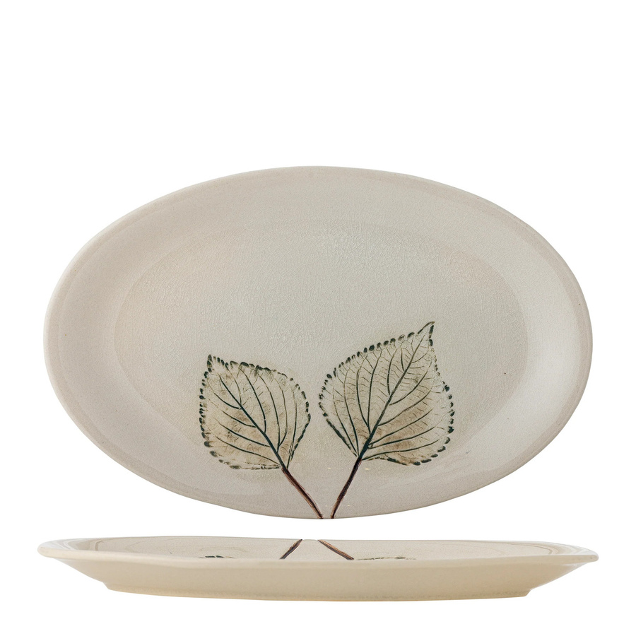 Bloomingville Servierplatte aus Steingut in Natur Aubrin, Durchmesser: 30 cm - Bild 1
