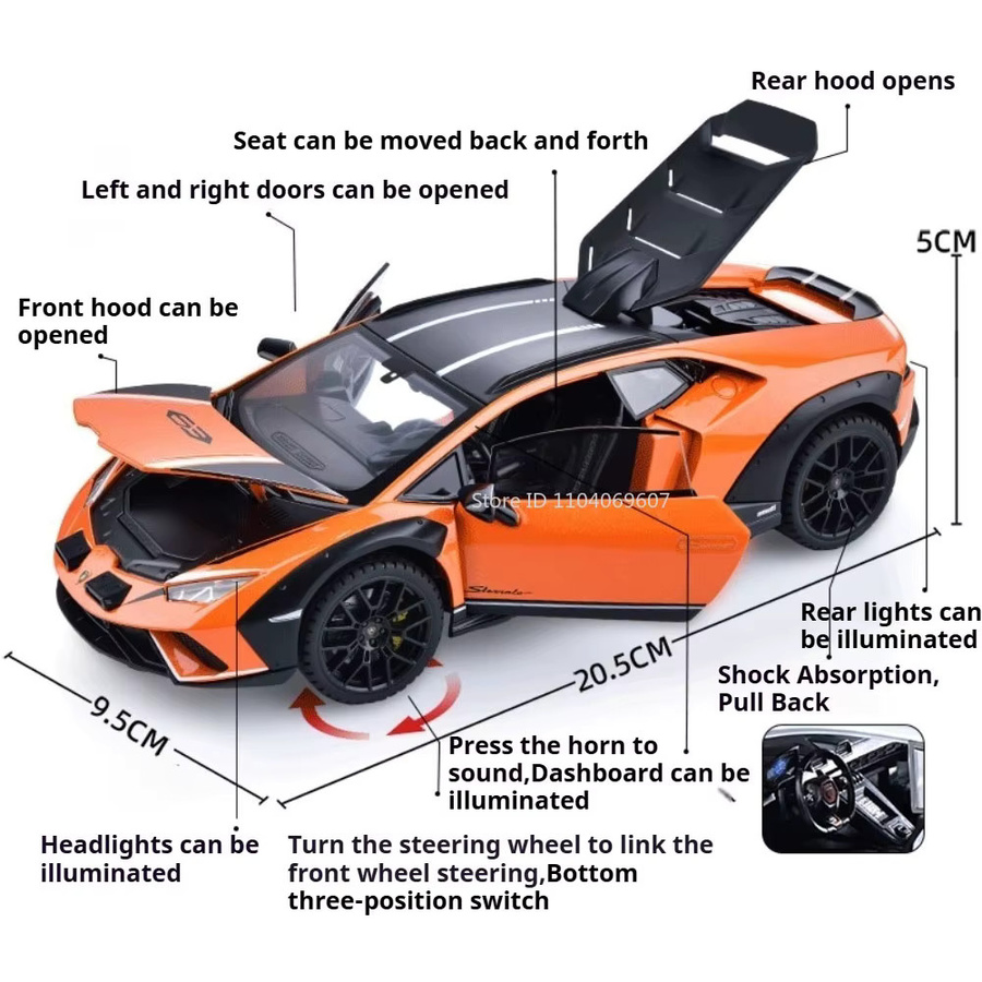 RMZ city Huracan Sterrato Revuelto Automodell, Maßstab 1:24, lila - Bild 2