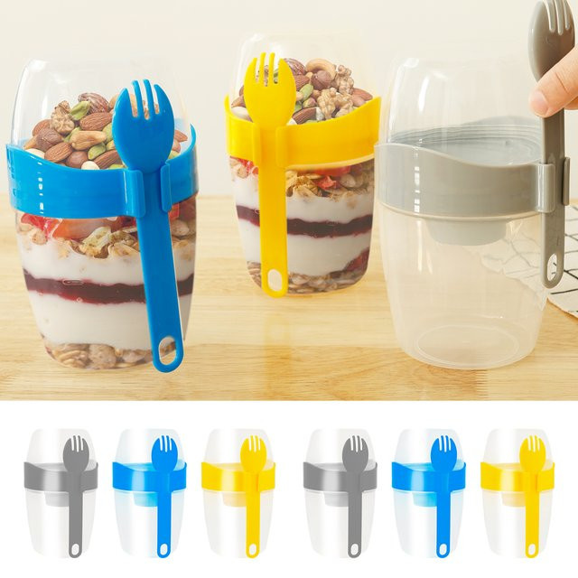 Willstar Tragbare Salat Schüssel und Bento Box aus Kunststoff für Frühstück, Joghurt oder Müsli - Bild 1