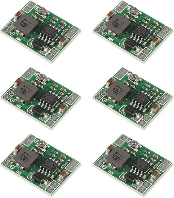 AOKIN 6er Set Mini MP1584EN DC-DC Buck Converter Step-Down Modul, Einstellbares Netzteil 3A, Farbe: Grün - Bild 1