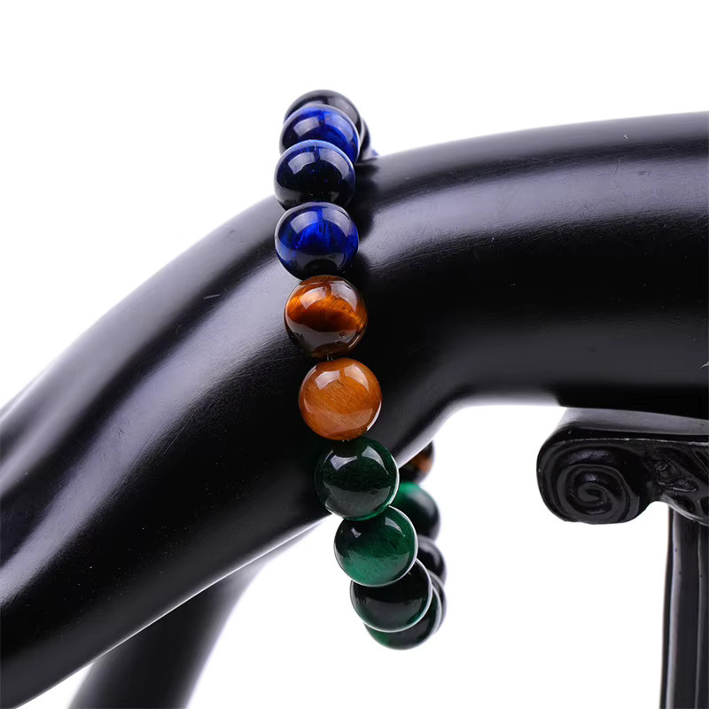 Armband, Natürliches Tigerauge Grün Gelb Blau, Unisex - Bild 3