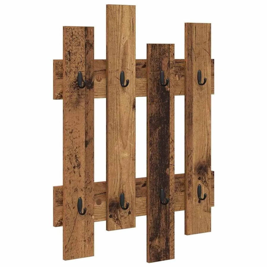 vidaXL Wandmontierter Nachttisch aus Altholz in Braun, B/T/H: 60 x 3 x 82 cm - Bild 2