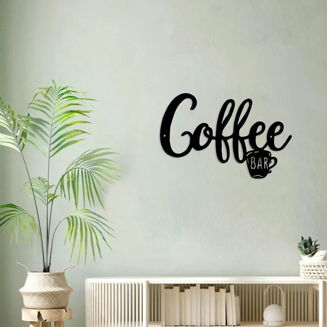 DDPNKL Kaffeebar-Schild aus Metall in Schwarz als rustikale Wanddekoration - Bild 1