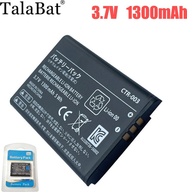 TalaBat CTR-003 Ersatzakku 1300 mAh in Schwarz für Nintendo Switch Pro Wireless Controller, 3DS und 2DS XL - Bild 1
