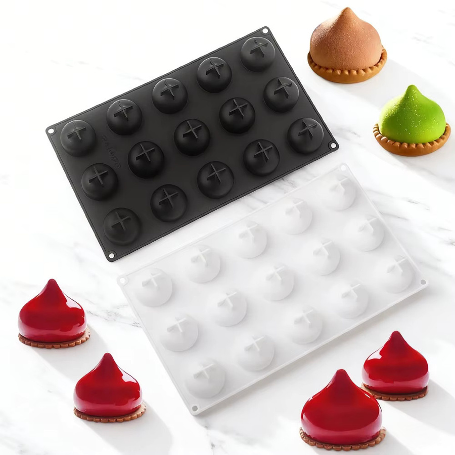 15-fach Silikonform für Wassertropfen-Mousse-Kuchen und runde Schokoladen-Desserts sowie DIY Epoxidharz-Formen - Bild 3
