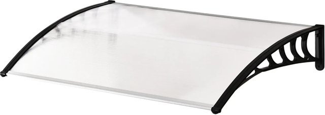 Outsunny Vordach für die Haustür aus Polycarbonat mit UV-Schutz, weiß, B/H/L: 150 x 90 x 25 cm - Bild 1
