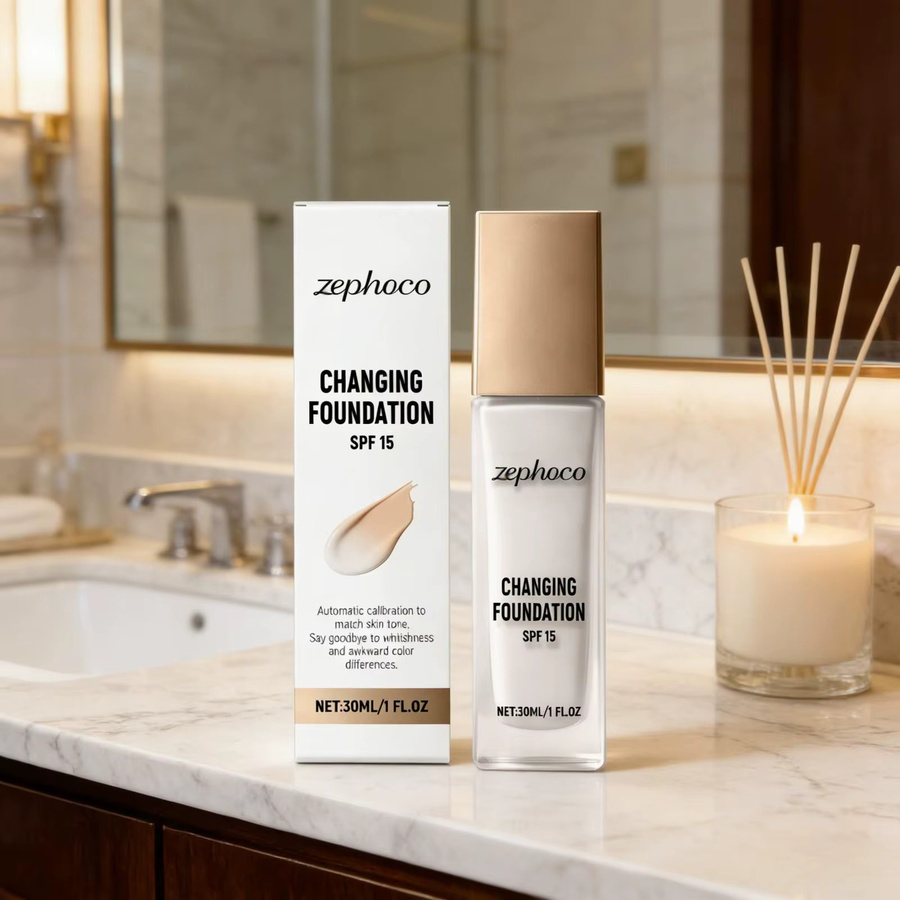 Zephoco Farbwechselnde Foundation SPF 15, Mattes Finish, Unisex - Bild 3