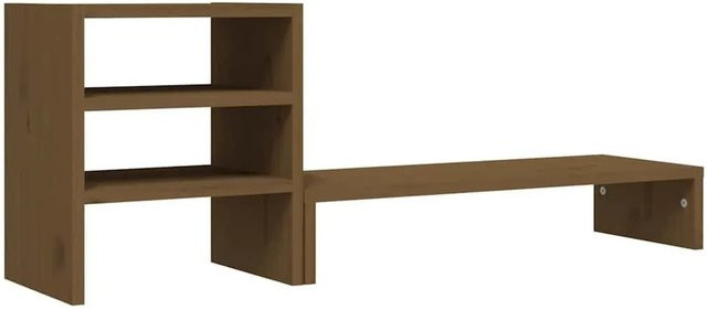 vidaXL Monitorständer aus massivem Kiefernholz in Honigbraun B/T/H: 81 x 20 x 30 cm - Bild 1
