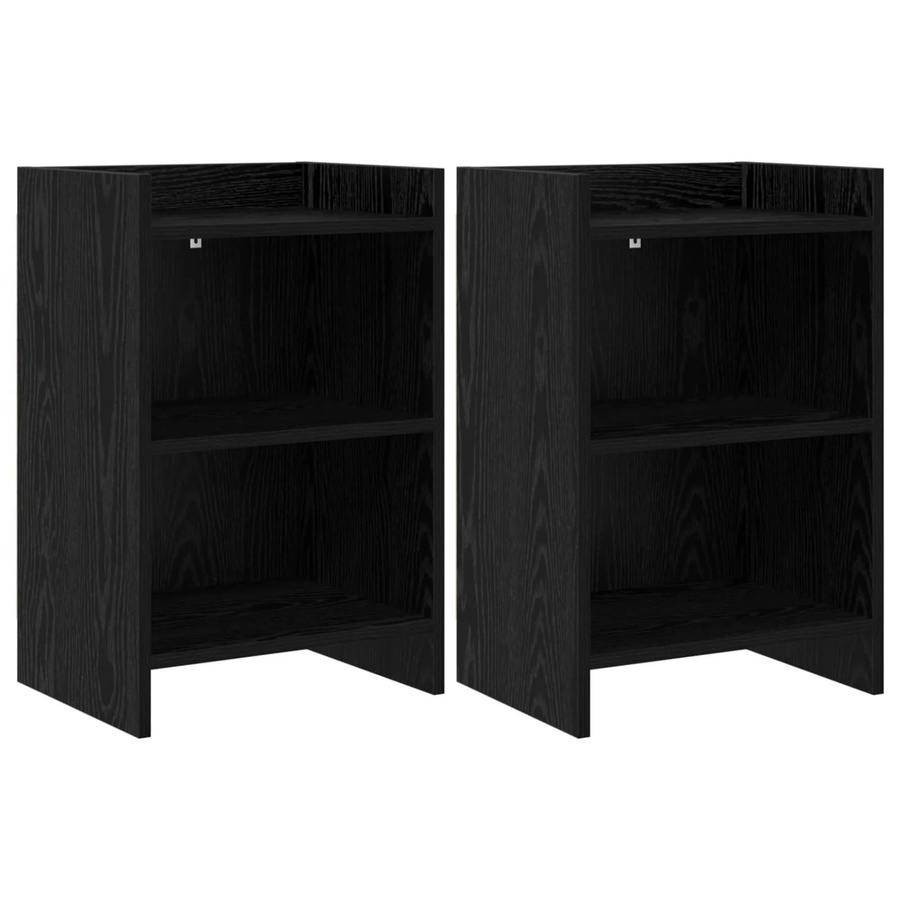 vidaXL Nachttische 2er Set in Schwarzer Eiche, modernes Design für dein Schlafzimmer, B/T/H: 40 x 30 x 60 cm - Bild 2
