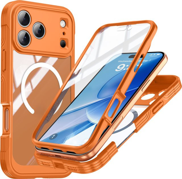 Shellbox Magnetische Handyhülle für iPhone 17, 17 Air, 17 Pro und 17 Pro Max, Transparent/Schwarz, Stoßfest und Staubdicht - Bild 1