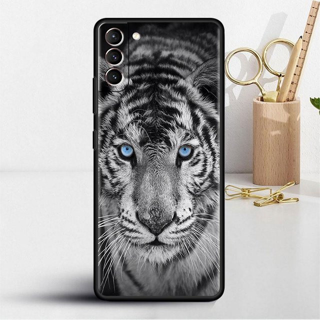 Weiche Handyhülle mit Tier-Motiven für Samsung Galaxy S24 S23 S22 S21 S20 FE S10 Note 20 Ultra in Schwarz und Multicolour - Bild 1