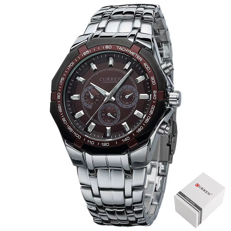CURREN Armbanduhr, Quarz, Edelstahl, Silber, Herren - Bild 2