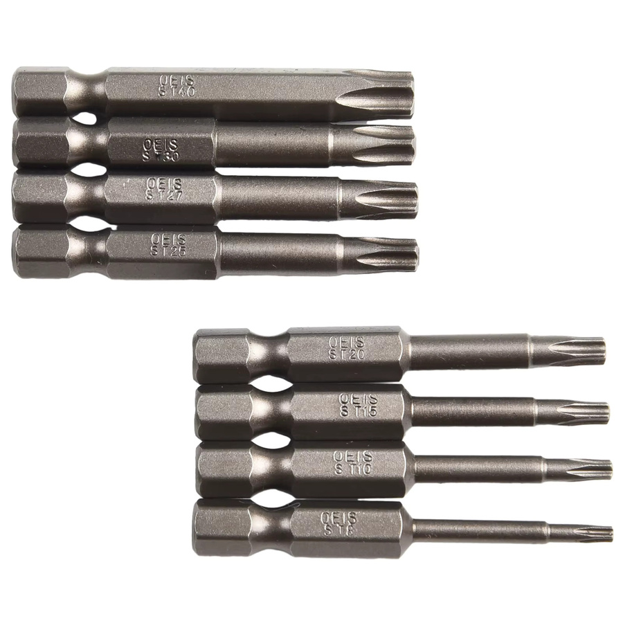 VIBRATITE 8-teiliges Pentagramm Stern Schraubendreher-Bits Set mit 1/4 Zoll Hex Schaft, Magnetisch, T8-T40, Länge: 50 mm - Bild 3