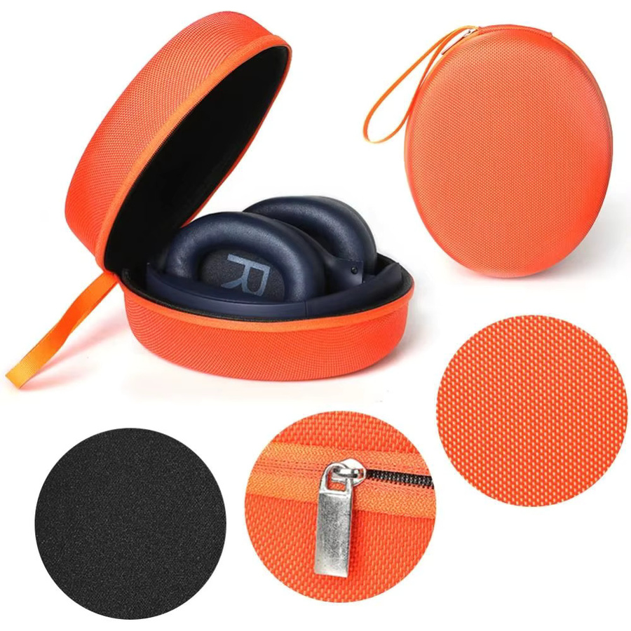 Stoßfeste EVA-Aufbewahrungstasche für Kopfhörer wie QCY H3/H4, Edifier und Sony WH-1000XM5, tragbare Reisebox in Blau oder Orange - Bild 3