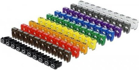 Delock 18304 Kabelkennzeichnungs-Sortiment in 10 Farben mit 100 Markierern zum Aufclipsen - Bild 1