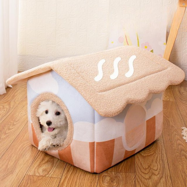 Warmes Haustiernest im japanischen Stil für Hunde und Katzen, kratzfest, B/T/H: 38 x 32 x 32 cm - Bild 1