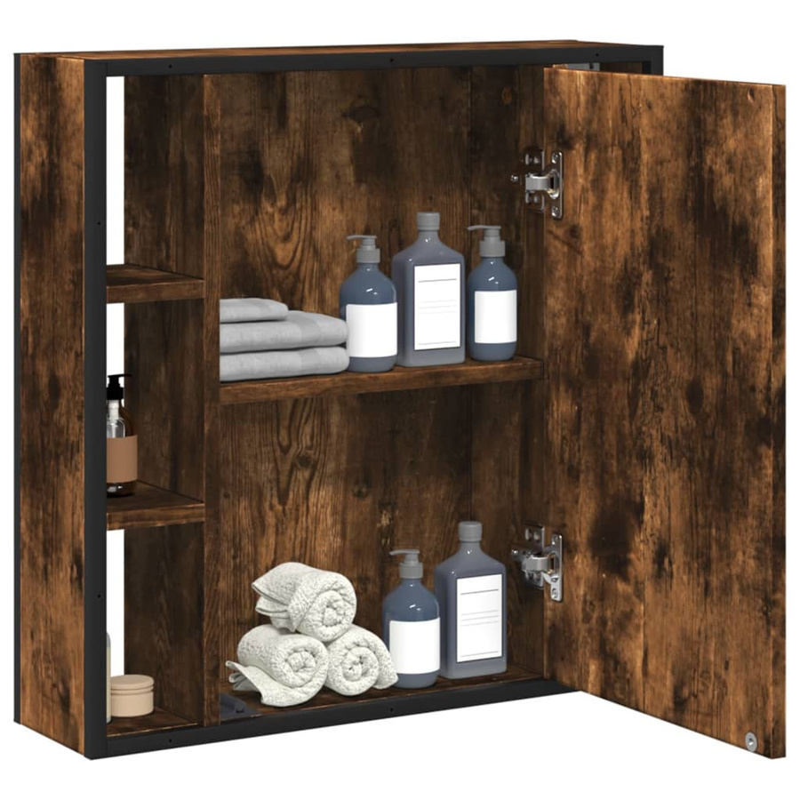 vidaXL Bad-Spiegelschrank in Räuchereiche, B/T/H: 60 x 16 x 60 cm - Bild 3