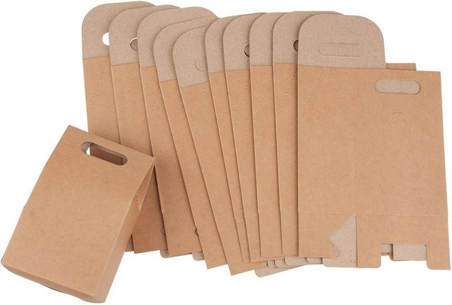 VBS Kraftpapier Geschenktüten aus braunem Karton, 10 Stück, B: 16,0 cm, H: 10,0 cm, T: 6,0 cm - Bild 1