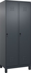 C+P Spind Classic PLUS Garderobenschrank mit 2 Abteilen, Anthrazit/Schwarz, B/T/H: 195 x 80 x 50 cm - Bild 1