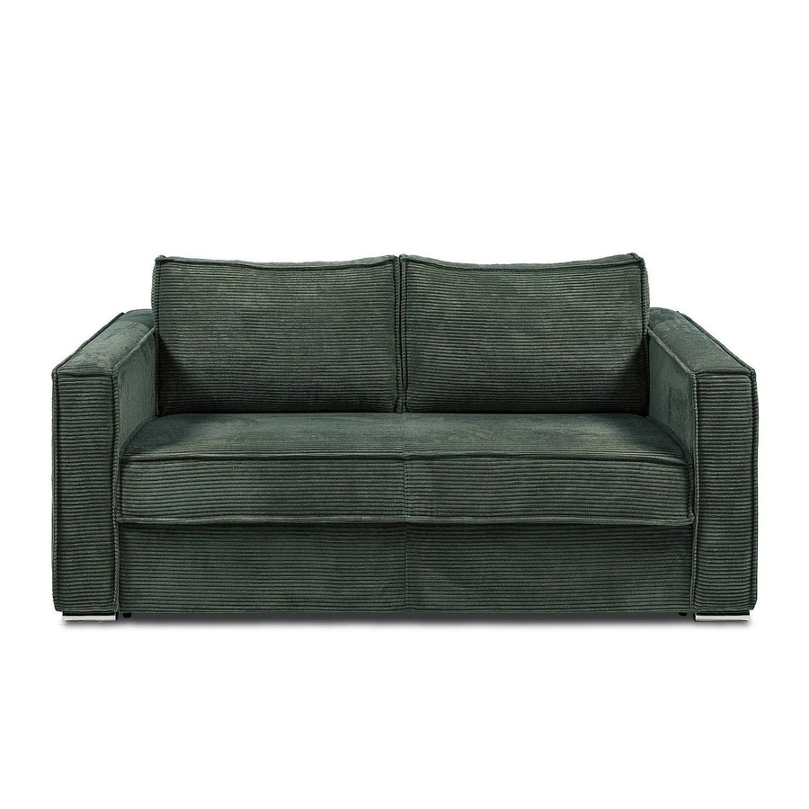 Vente-unique Schlafsofa Loreto in Tannengrün mit beige Akzenten, Breite: 215 cm - Bild 2