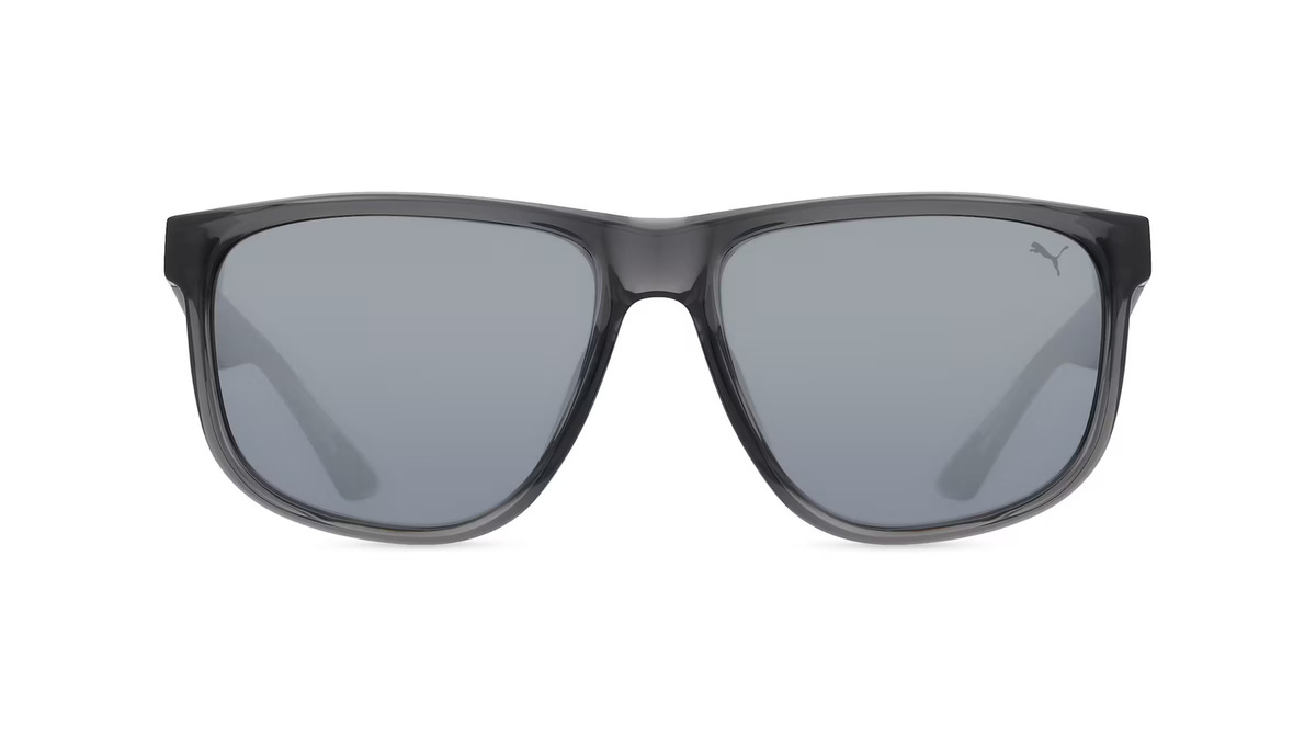 Puma PU0441S Sonnenbrille, Vollrand, Rund, Acetat, Unisex, Grau - Bild 1