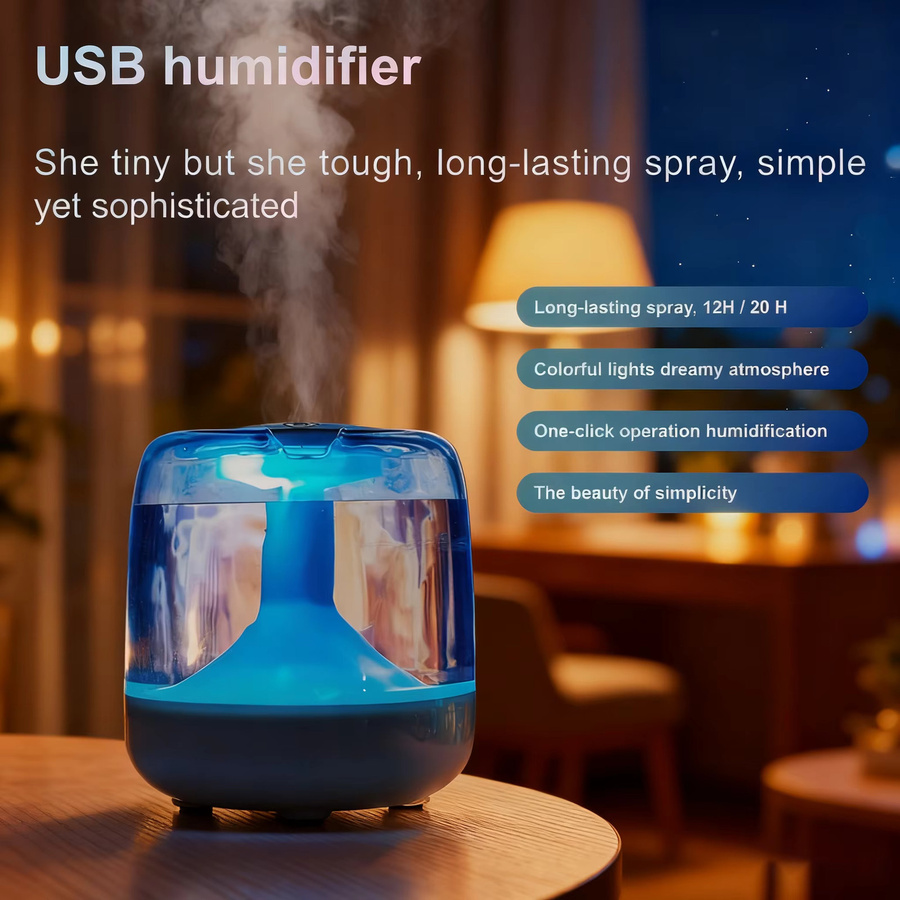 TENGKESi Mini-Luftbefeuchter und Aroma Diffuser in Schwarz mit Duftfach für Schlafzimmer und Büro - Bild 2