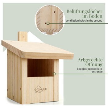 WILDLIFE HOME Nistkasten für Rotschwänzchen aus Holz - Bild 3