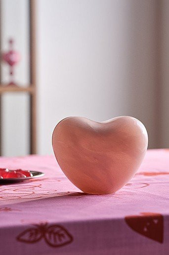 Jotex Valentin Dekoration für den Tisch in Pink, rund aus Glas und Keramik, Durchmesser: 16,0 cm, Höhe: 8,5 cm - Bild 1
