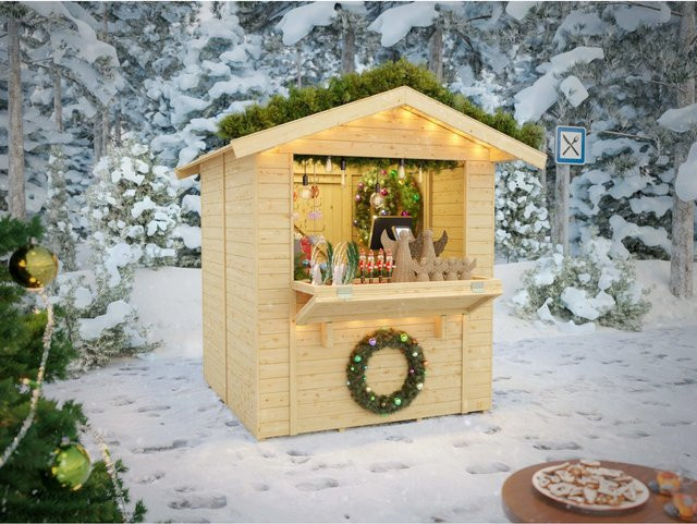 Woodtex Marktstand Mia Verkaufsstand Naturbelassen 3 m² - Bild 1