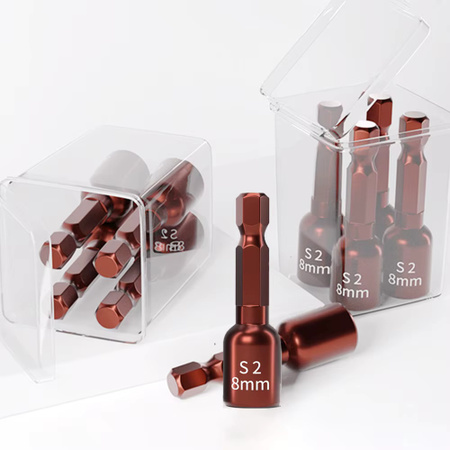WOZOBUY 30er Set Magnetische Sechskant-Steckschlüssel aus S2-Vanadiumstahl für Schlagschrauber