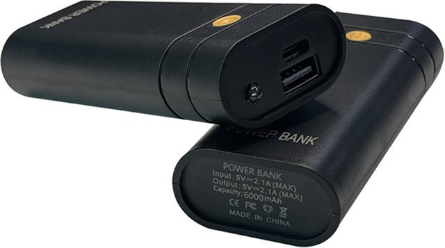 LMDAOO Powerbank-Gehäuse in Schwarz mit 6000mAh Kapazität, 5V 2A, USB Typ-C und Platz für 2x 18650 Akkus (ohne Batterien) - Bild 1