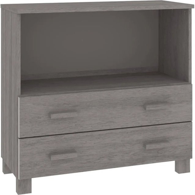vidaXL Sideboard HAMAR aus massivem Kiefernholz in Hellgrau, B/T/H: 85 x 35 x 80 cm - Bild 1