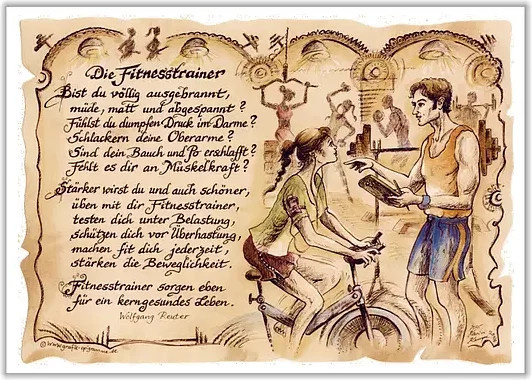 Zunftbild Fitnesstrainer als Vintage Paper Poster im A4-Format, Multicolour, Breite: 21,0 cm, Höhe: 29,7 cm - Bild 1