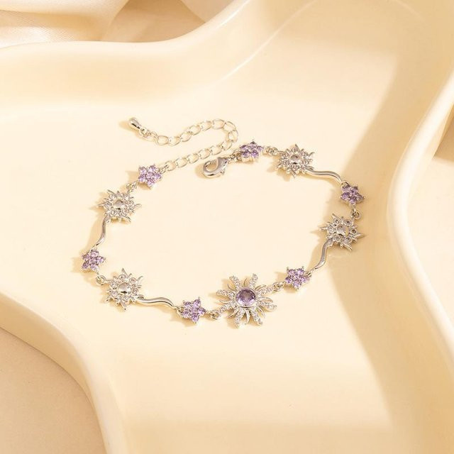 HKyo Armband, Sonnenblume, Silber, Rosa Zirkonia, Damen - Bild 1