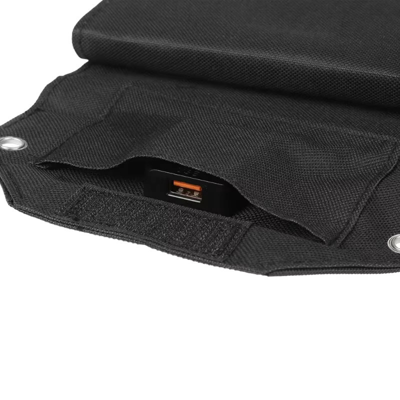 Luxuglow Faltbares Solarpanel mit USB-A und USB-C Anschlüssen, Tragbares Solar-Ladegerät für Outdoor und Camping, Schwarz - Bild 6