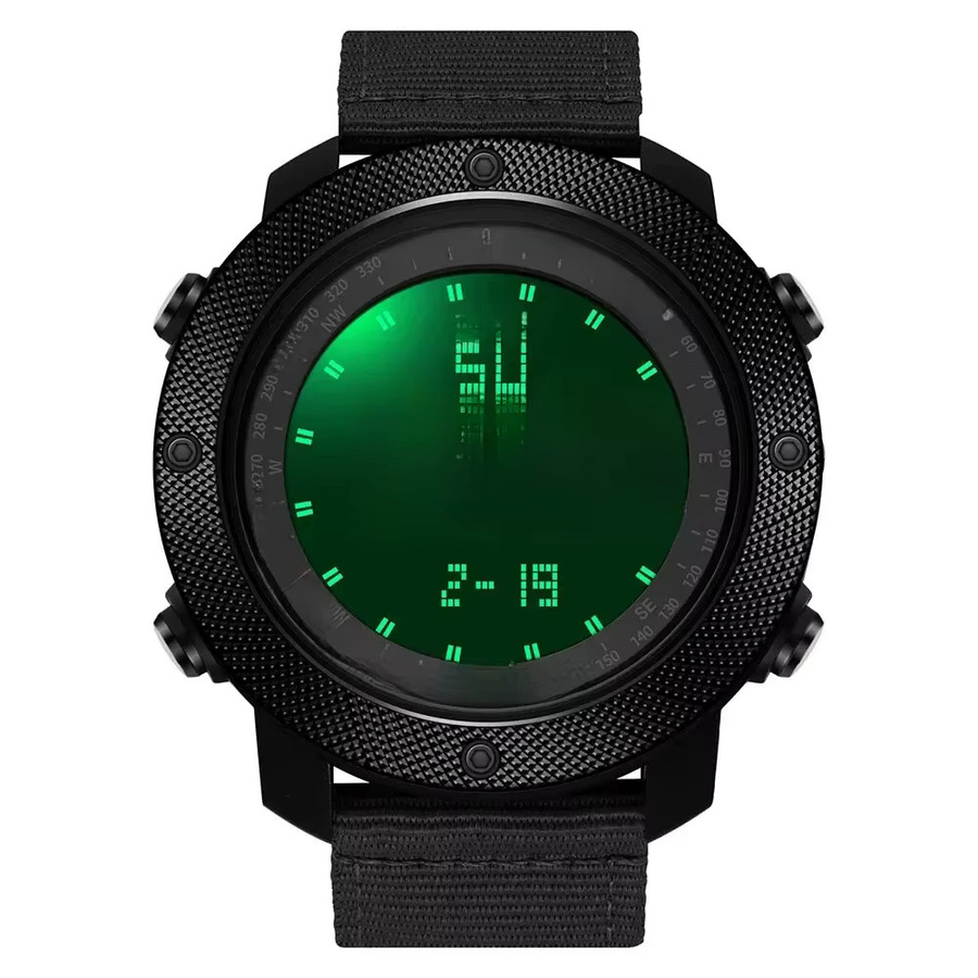 Synoke Digitaluhr, Schwarz, Textil/NATO, Herren - Bild 5