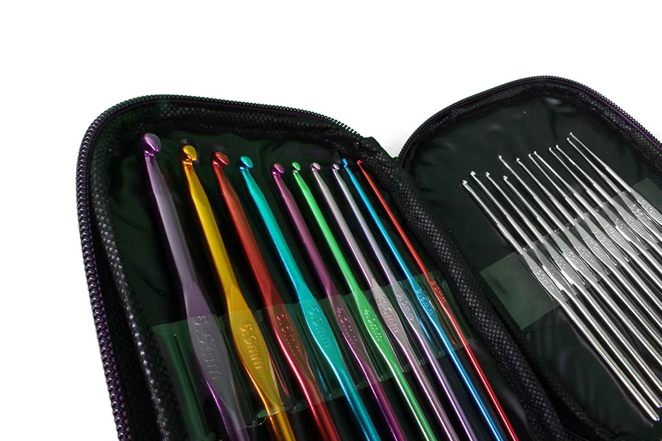 22-teiliges Häkelset aus Aluminium in Multicolor mit Etui für zum Selbermachen und Stricken - Bild 4