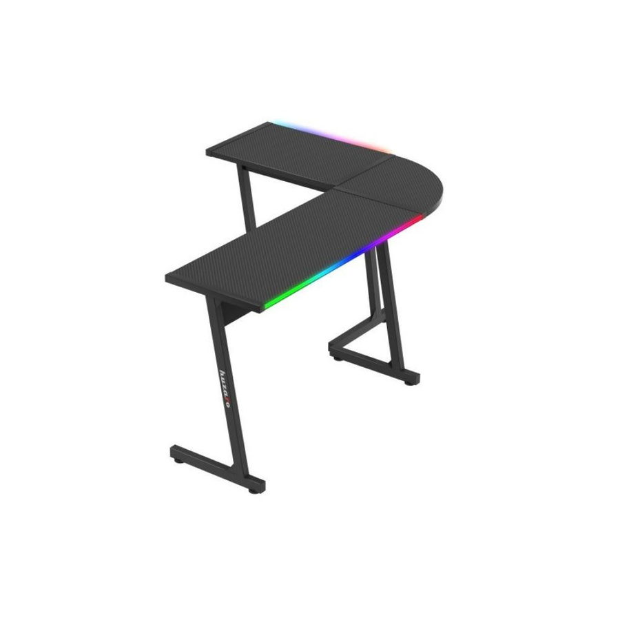 Huzaro Hero 6.0 Gaming-Schreibtisch in Schwarz mit L-förmigem Rahmen und Kohlefaser-Optik, B/T/H: 147 x 112 x 74 cm - Bild 2