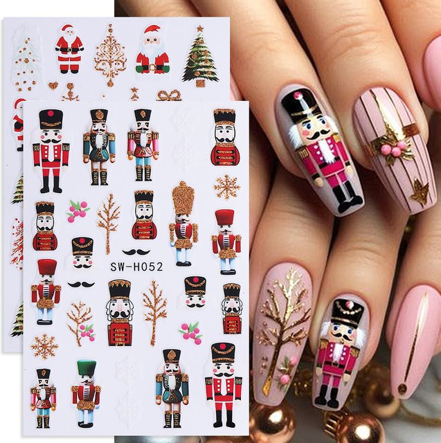 SWEET TREND Nagelaufkleber, 2 Stück, Schimmernd, Weihnachten Design - Bild 1