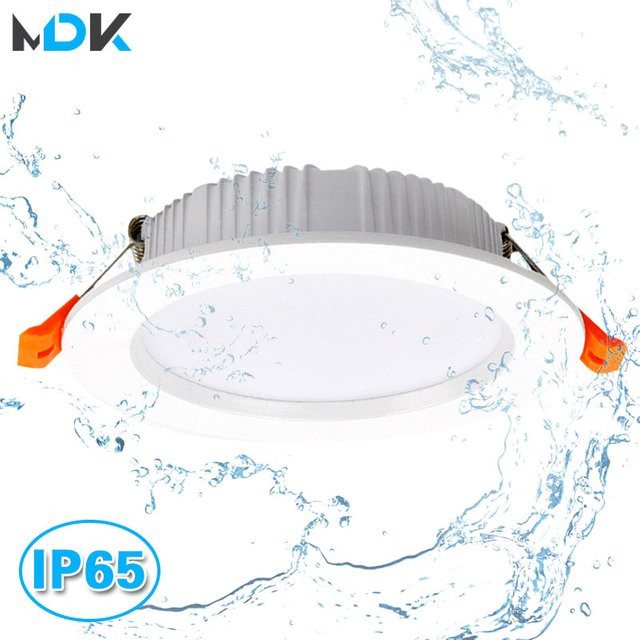 Teetealy LED-Downlight IP65 wasserdicht, runde Einbauleuchte in Weiß für Badezimmer und Küche - Bild 1