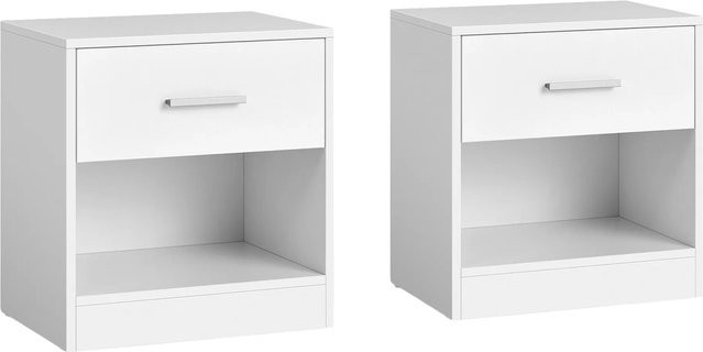 Vasagle Nachttisch-Set mit Schubladen in Weiß, 2er-Set für Schlafzimmer und Wohnbereich - Bild 1