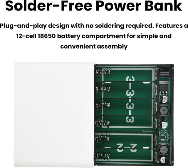 DIY-Kit DC UPS 18650 Lötfreie Stromversorgungsbox für Router und optische Modems mit einstellbarer Spannung in Schwarz oder Weiß - Bild 1